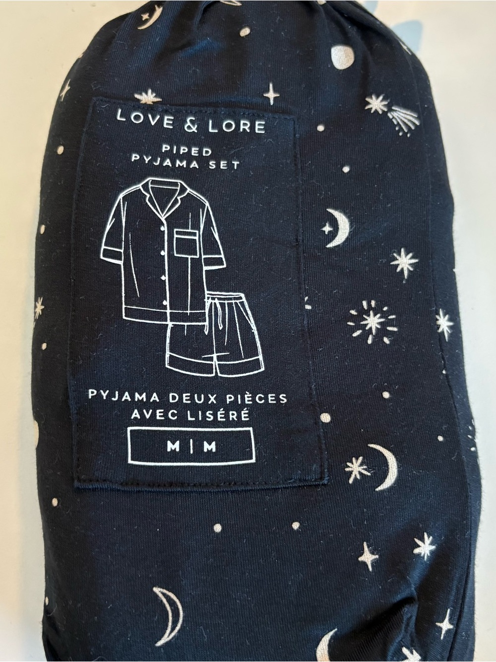 Love & Lore Navy Moon Piped Pajama Set